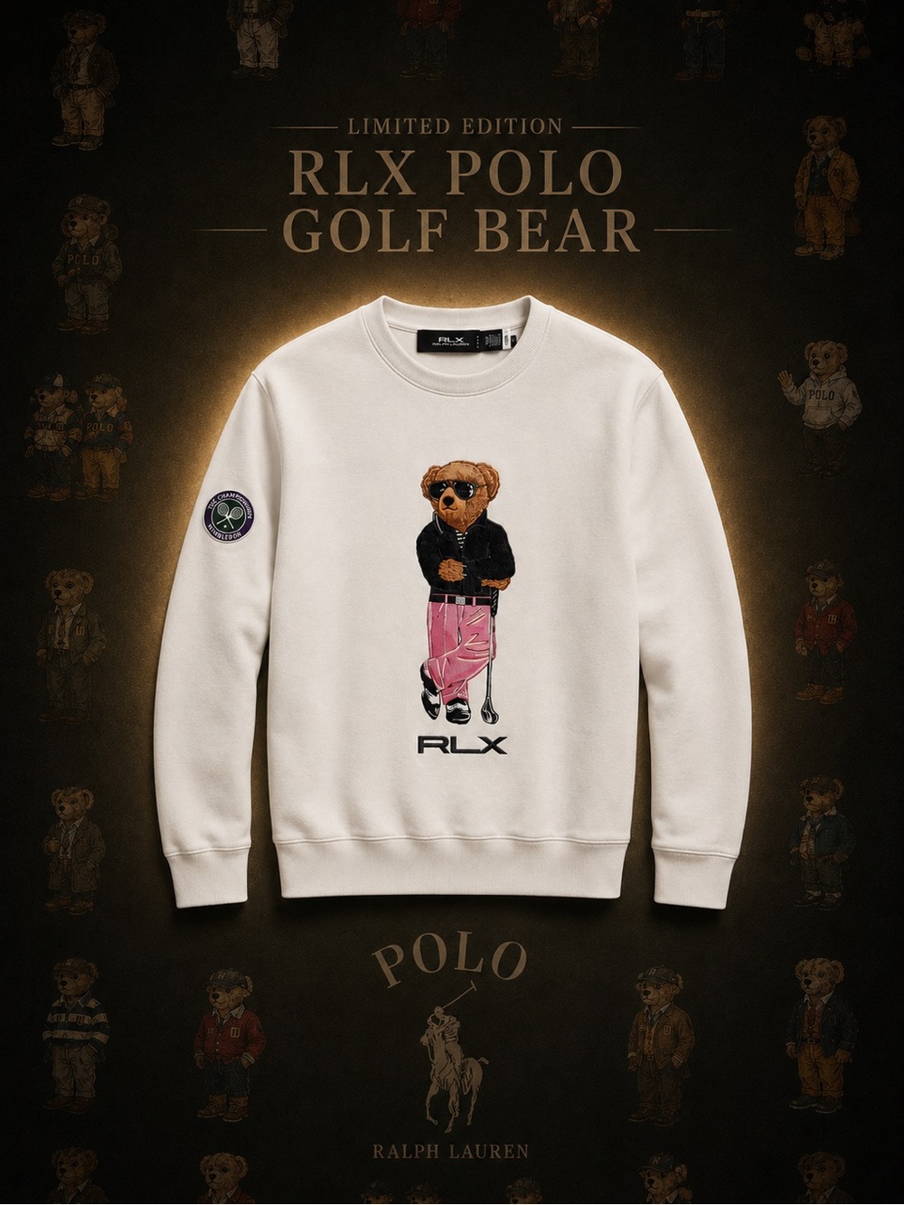 Ralph Lauren RLX Polo Bear Golf White Sweatshirt